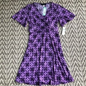 Julie Dillon stitch fix zaylee faux wrap purple knit dress size 2